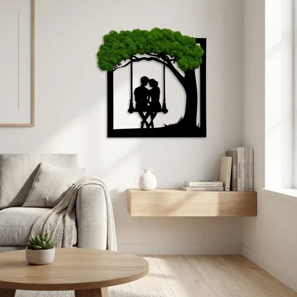 Obraz z Mchu Chrobotka Para na Huśtawce Fabart 10.webp