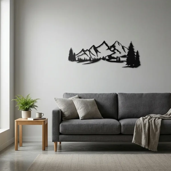 Ażurowy obraz Góry na ścianę 59 x 22 cm | FabART