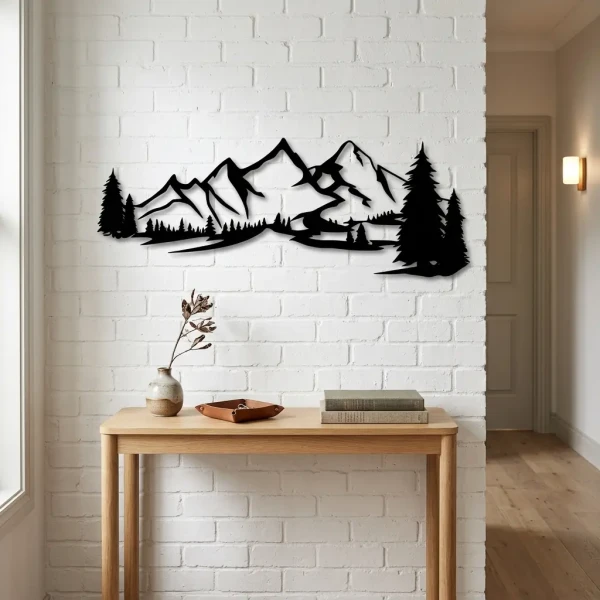 Ażurowy obraz Góry na ścianę 59 x 22 cm | FabART