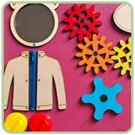 TABLICA MANIPULACYJNA SENSORYCZNA MONTESSORI RÓŻOWA