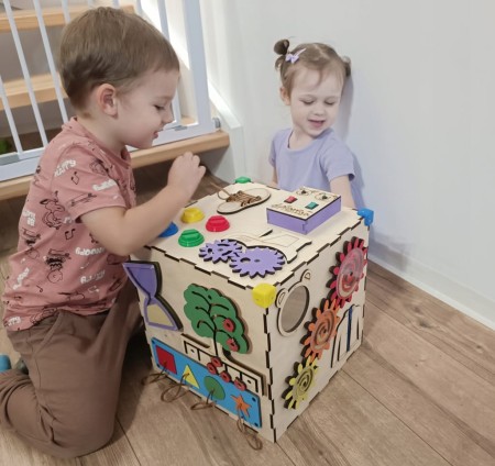 Kostka manipulacyjna sensoryczna Montessori Tablica Personalizowana DUŻA