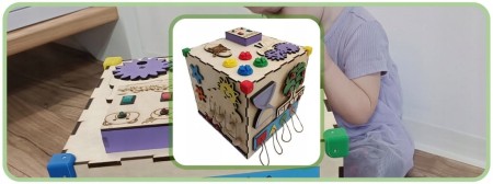 Kostka manipulacyjna sensoryczna Montessori Tablica Personalizowana DUŻA