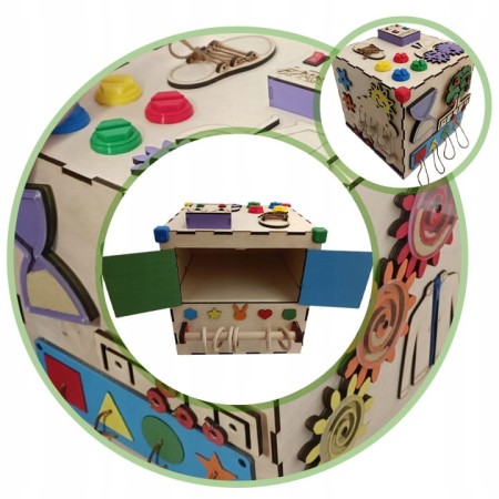 Kostka manipulacyjna sensoryczna Montessori Tablica Personalizowana DUŻA