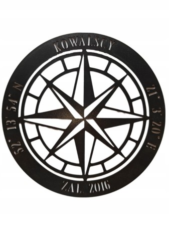 Obraz Ażurowy Różą wiatrów Personalizowane Ozdoba Ścienna Dekoracja 30 cm