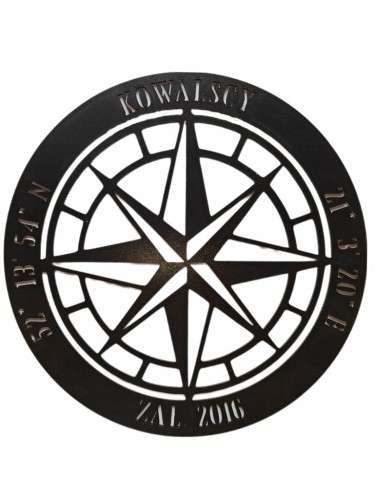 Obraz Ażurowy Różą wiatrów Personalizowane Ozdoba Ścienna Dekoracja 30 cm