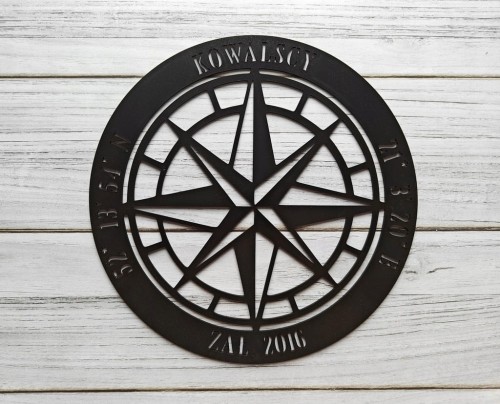 Obraz Ażurowy Różą wiatrów Personalizowane Ozdoba Ścienna Dekoracja 30 cm