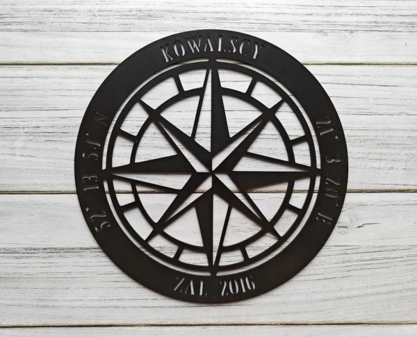Obraz Ażurowy Różą wiatrów Personalizowane Ozdoba Ścienna Dekoracja 30 cm
