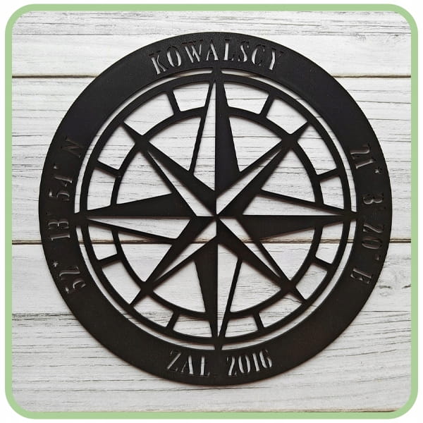 Obraz Ażurowy Różą wiatrów Personalizowane Ozdoba Ścienna Dekoracja 30 cm