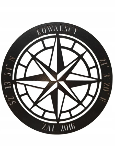 Różą wiatrów Personalizowane Obraz Ażurowy Ozdoba Ścienna Dekoracja 50 cm