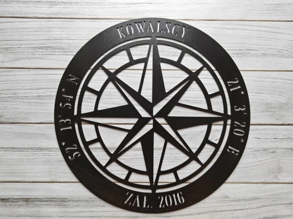 Różą wiatrów Personalizowane Obraz Ażurowy Ozdoba Ścienna Dekoracja 50 cm
