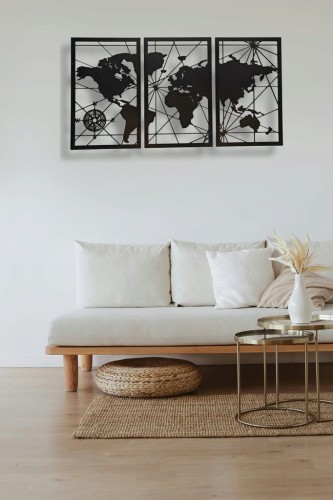 Obraz Ażurowy Ozdoba Ścienna MAPA Do Salonu Pokoju Dekoracja na ścianę 72cm