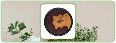 Zegar Ścienny Unikalny Żywica Drewno Modern Czarny CIchy