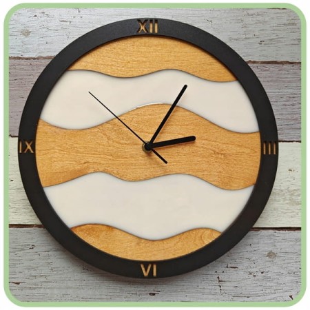 Zegar Ścienny Unikalny Żywica Drewno Biały Cichy