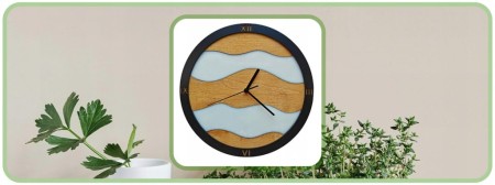 Zegar Ścienny Unikalny Żywica Drewno Biały Cichy