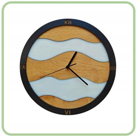 Zegar Ścienny Unikalny Żywica Drewno Biały Cichy