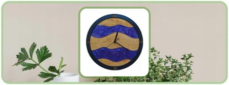 Zegar Ścienny Unikalny Żywica Drewno Fioletowy Cichy