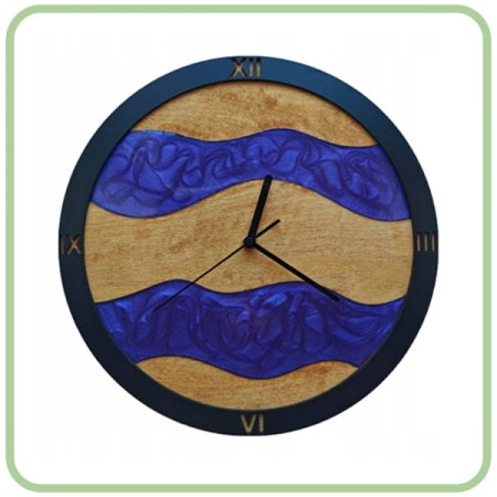 Zegar Ścienny Unikalny Żywica Drewno Fioletowy Cichy