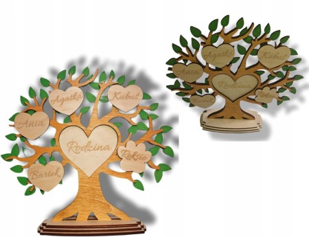 Drzewo rodzinne RODZINA PREZENT Ozdoba serca Imiona Imię PERSONALIZOWANA