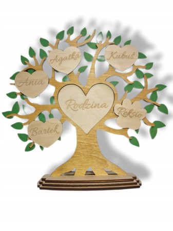 Drzewo rodzinne RODZINA PREZENT Ozdoba serca Imiona Imię PERSONALIZOWANA