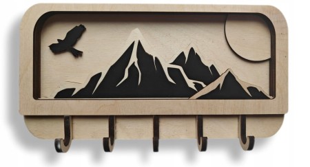 WIESZAK UCHWYT NA KLUCZE DREWNIANY LOFT HAK ORGANIZER