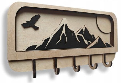 WIESZAK UCHWYT NA KLUCZE DREWNIANY LOFT HAK ORGANIZER