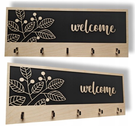 WIESZAK UCHWYT NA KLUCZE DREWNIANY LOFT HAK ORGANIZER