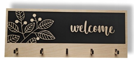 WIESZAK UCHWYT NA KLUCZE DREWNIANY LOFT HAK ORGANIZER