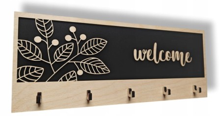 WIESZAK UCHWYT NA KLUCZE DREWNIANY LOFT HAK ORGANIZER