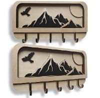 WIESZAK UCHWYT NA KLUCZE DREWNIANY LOFT HAK ORGANIZER