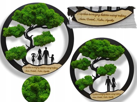 OBRAZ Z MCHU CHROBOTKA ŻYWY RODZINA DEKORACJA NA ŚCIANĘ PERSONALIZOWANY