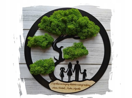 OBRAZ Z MCHU CHROBOTKA ŻYWY RODZINA DEKORACJA NA ŚCIANĘ PERSONALIZOWANY