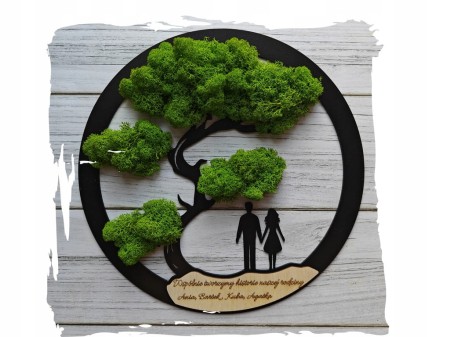 OBRAZ Z MCHU CHROBOTKA ŻYWY RODZINA DEKORACJA NA ŚCIANĘ PERSONALIZOWANY