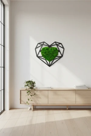 Obraz Serce z Mchu Chrobotka Loft