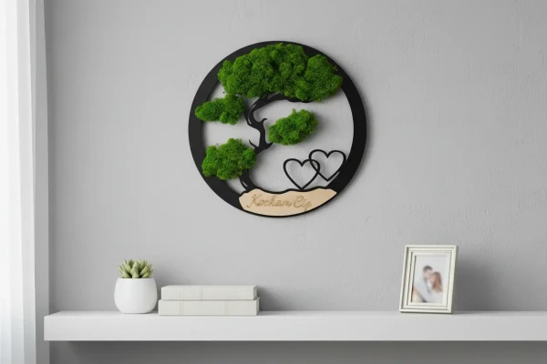 Obraz Mech Chrobotek Drzewo Bonsai z Grawerem – Prezent