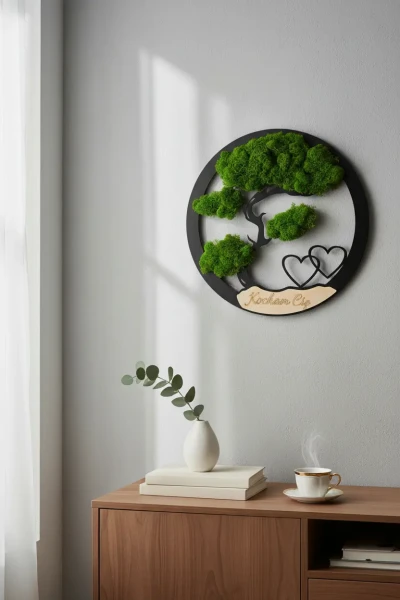Obraz Mech Chrobotek Drzewo Bonsai z Grawerem – Prezent