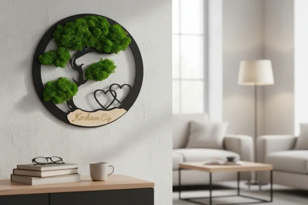 Obraz Mech Chrobotek Drzewo Bonsai z Grawerem – Prezent