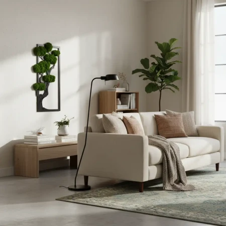 Obraz z Mchu Chrobotka Drzewo 60x30 | Żywa Dekoracja 3D | FabART