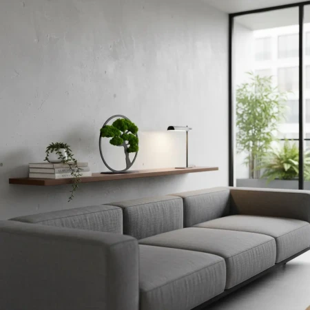 Stojący Obraz z Mchu Chrobotka Bonsai 24x24 cm | Na Biurko | FabART